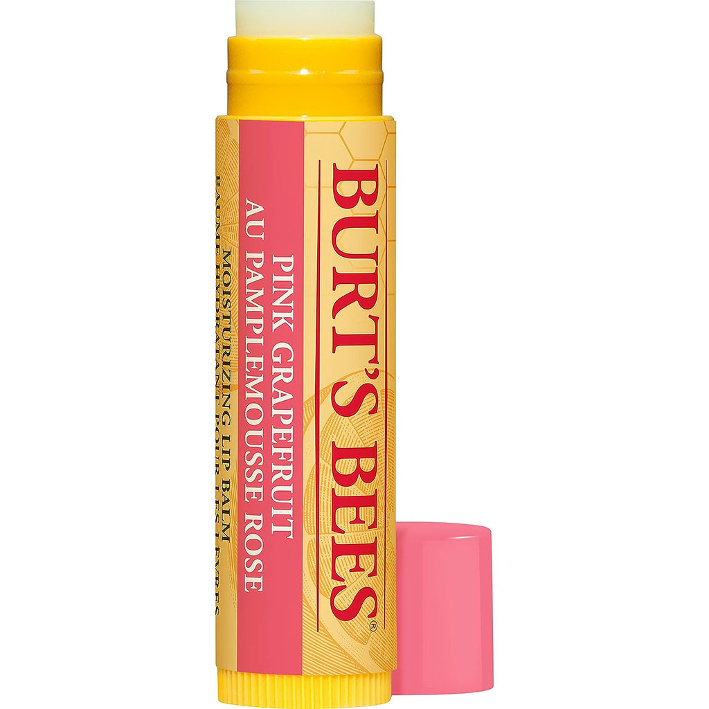 Burt's Bees Lip Balm, Moisturizing Lip Care, for All Day Hydration, 100% Natural, Pink Grapefruit with Beeswax &amp; Fruit Extracts (2 Pack)