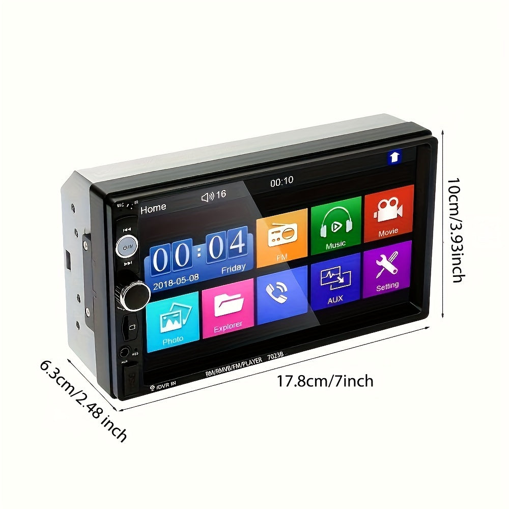 7-Inch HD Touch Screen Car Stereo Radio Audio Double Din Car Multimedia Player With Mirror Link USB FM Autoradio+Remote Control +Steering Control