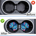 2pc-4pcs Blue Butterfly Cup Coaster For Car SUVs Trucks, 2 Pack Cup Holder Coasters, 3pcs/set, 6pcs/set Car Interior Accessories