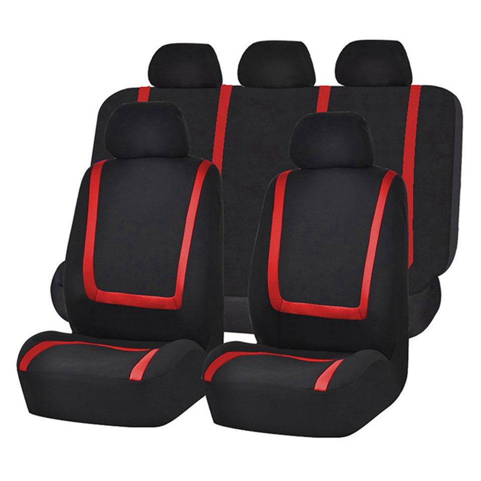 Universal Fit Car Seat Cover Full Set For Front And Rear 9 Pieces Pack Fit Most Cars