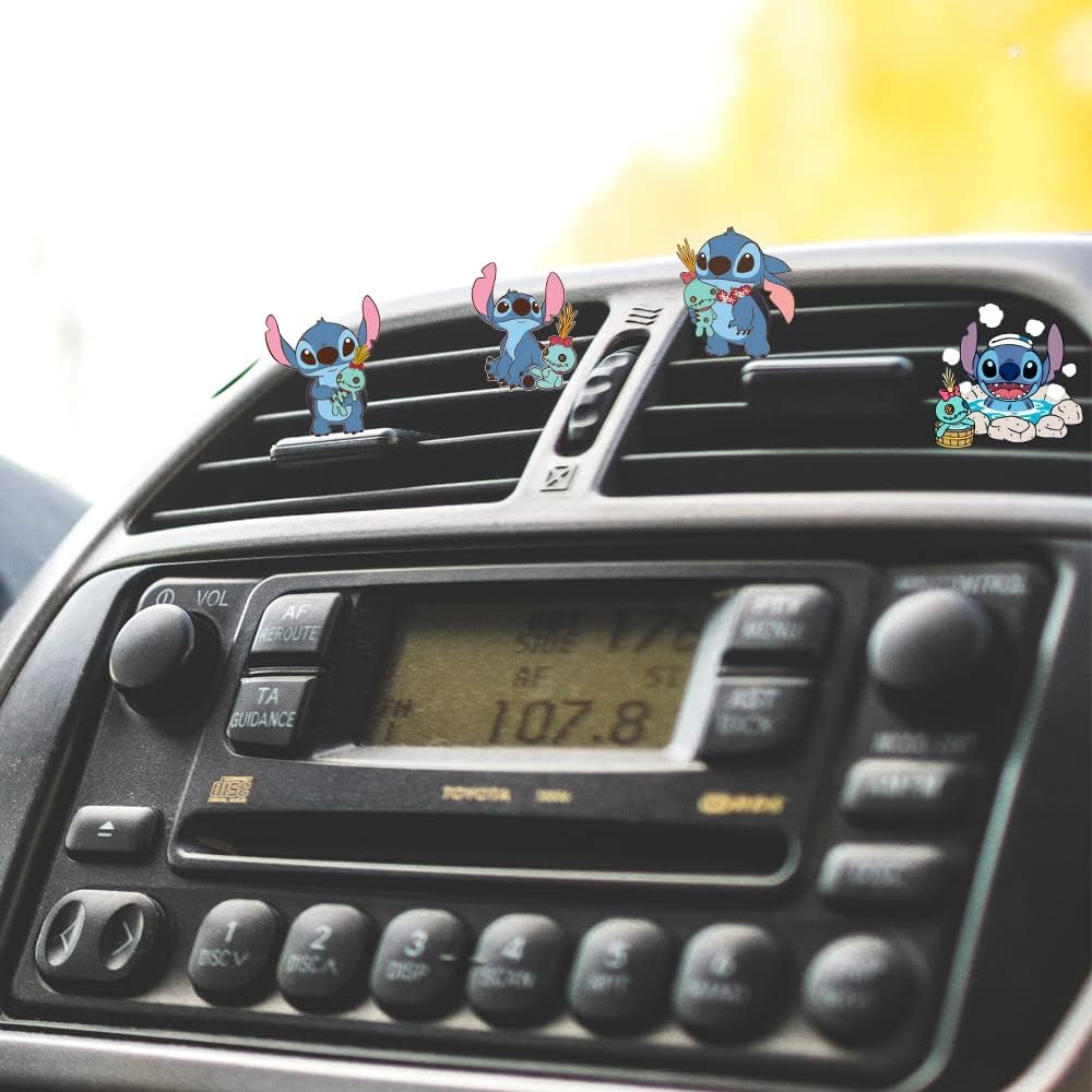 ZOSTLAND Cute Cartoon Car Air Vent Clip Decoration,Car Air Fresheners, Funny Car Vent Clip,Personalized Automotive Interior Decoration Accessories,Car Decor Gift for women,men (5pcs Stitch Dolls)