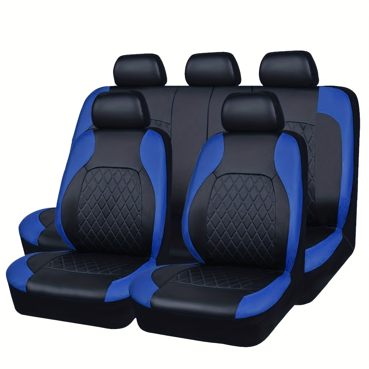 Upgrade Your Car Seats With Our Deluxe Quilted Faux Leather 5-Seat Cover - Universal Fit!