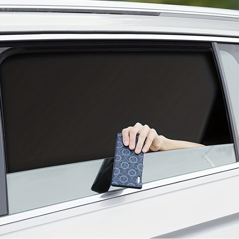 4pcs Car Magnet Side Window Sunshade Curtain Magnetic Black Shading Net Sunshade Insulation Privacy Curtain Row Car Window Sunshade Curtain Universal
