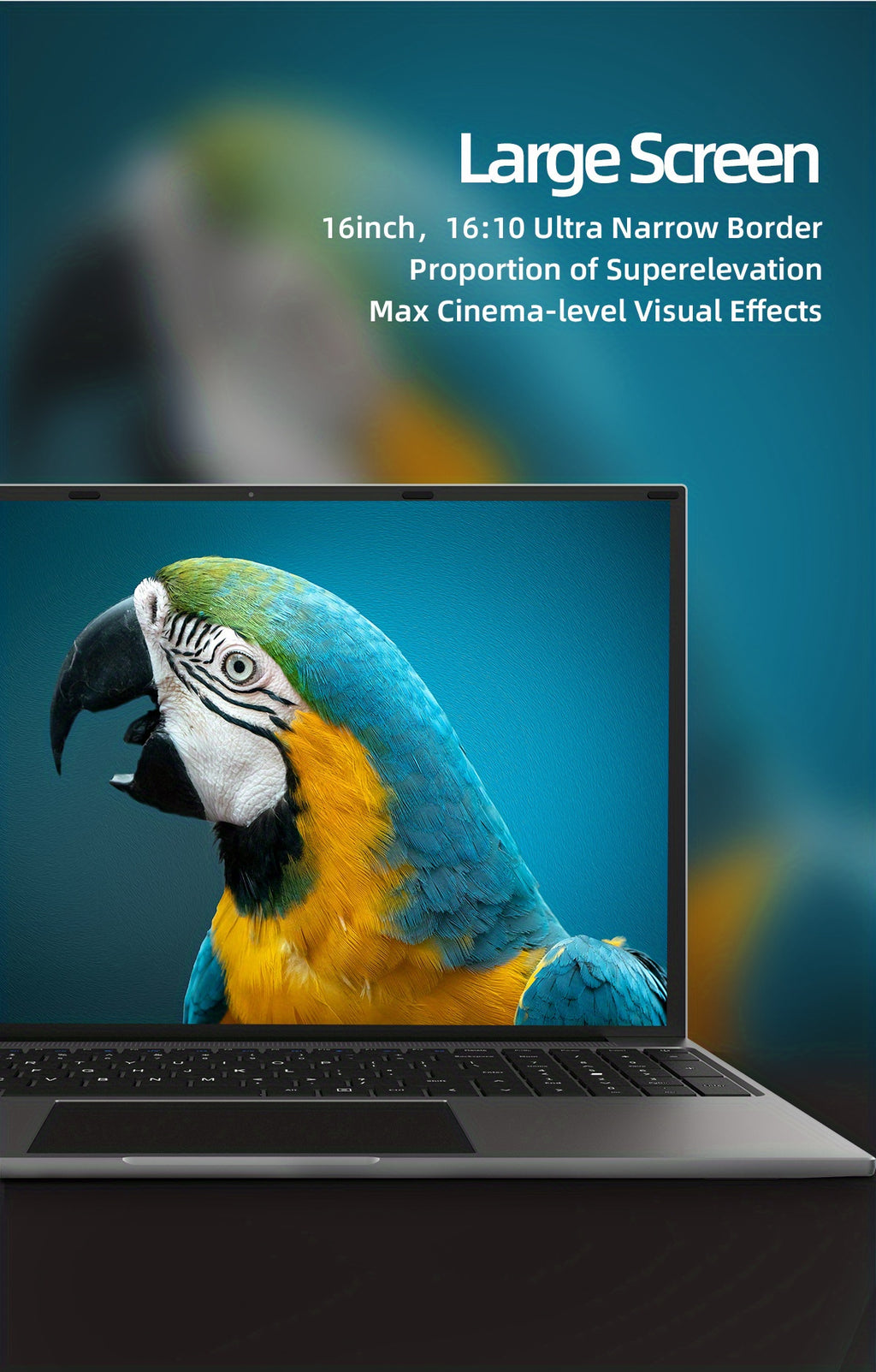 Jumper Laptop 16 Inch FHD Display, Intel Celeron Quad Core CPU, 4GB DDR4 128GB Storage, For Windows 11 Laptop Computer With Office 365 1-Year Subscription Included, 2 Stereo Speakers