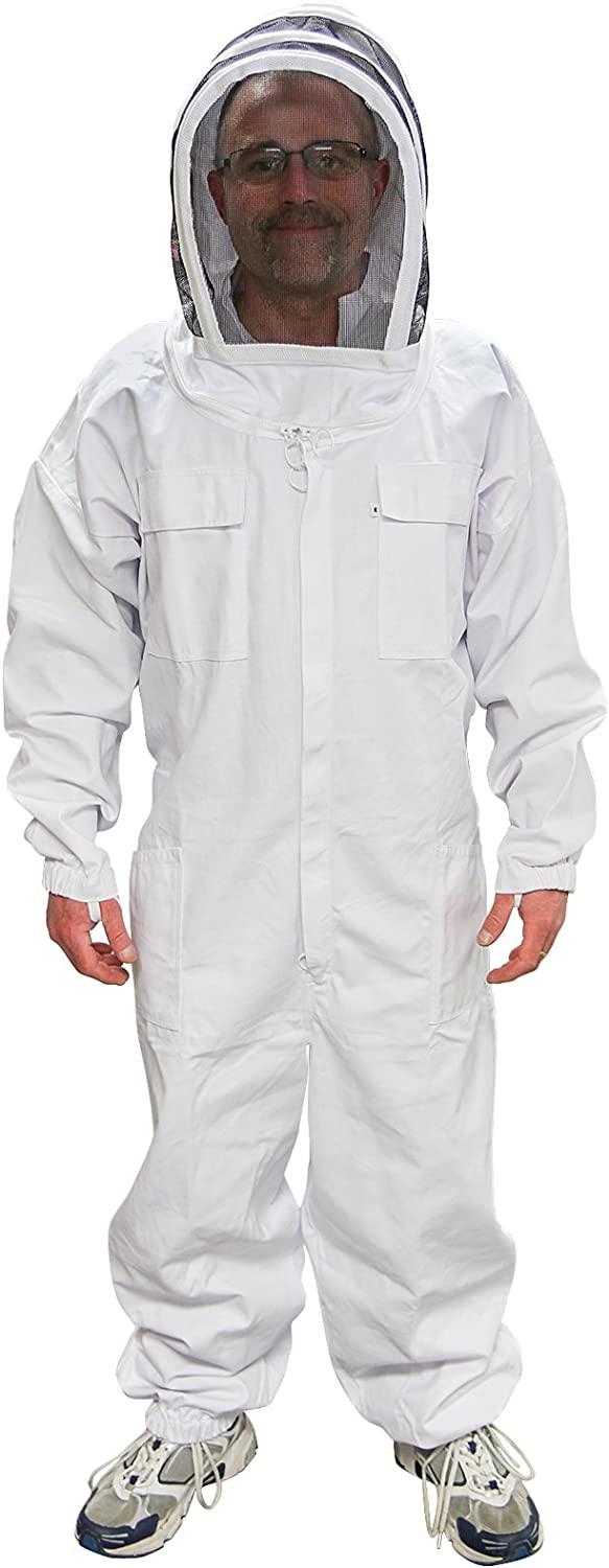 MANN LAKE Economy Beekeeper Suit with Self Supporting Veil, Large