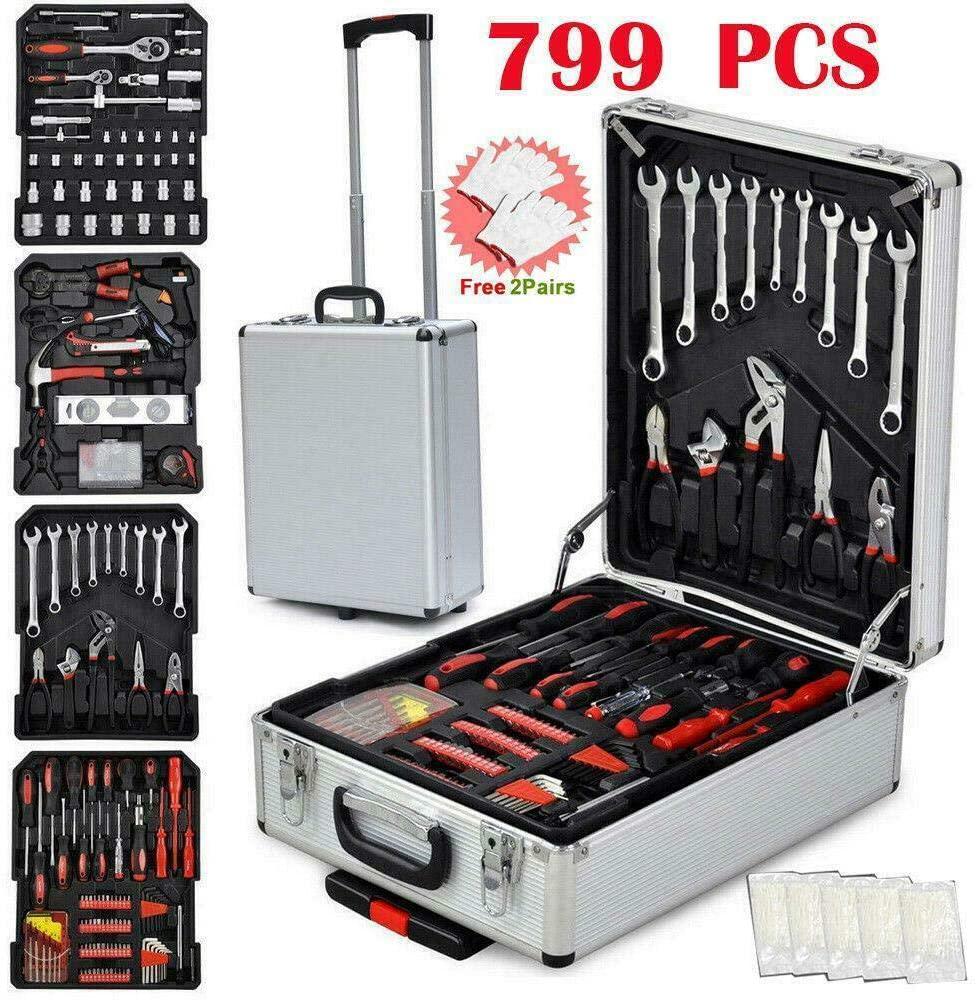 799 PCS Hand Tool Set Mechanics Kit Wrench Socket Toolbox Castors Trolley Keys Tool box Tool kit Wrench set Mechanic tool set Tools for mechanics Home improvement Hand tools Tool boxes Tool sets