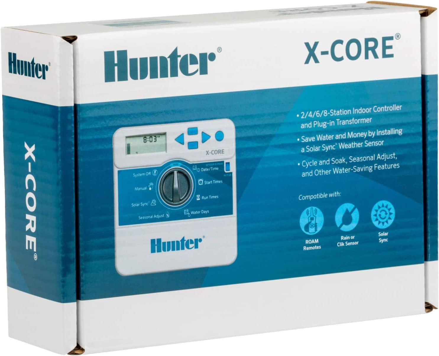 Hunter Sprinkler XC400I X-Core 4-Station Indoor Irrigation Controller, Small, Gray