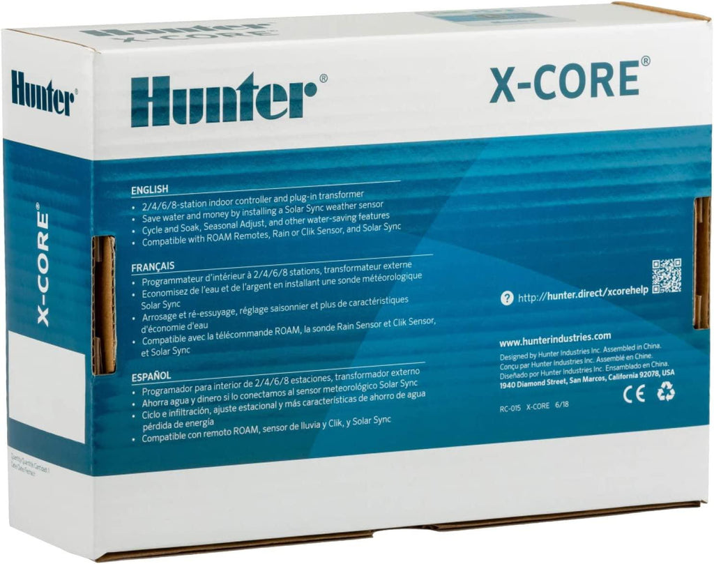 Hunter Sprinkler XC400I X-Core 4-Station Indoor Irrigation Controller, Small, Gray