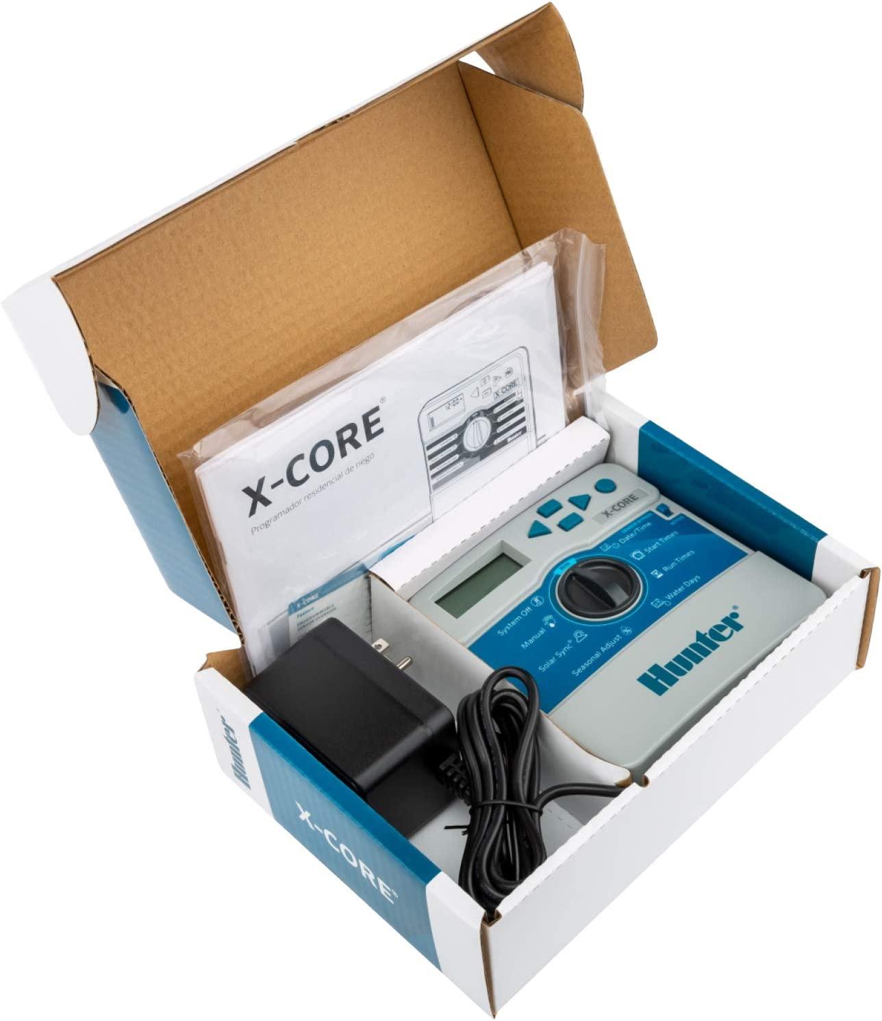 Hunter Sprinkler XC400I X-Core 4-Station Indoor Irrigation Controller, Small, Gray