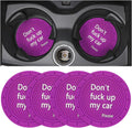 8sanlione Car Cup Coaster, 4Pcs 2.75 Inch Auto Cup Holder Insert Coasters, Anti-Slip Waterproof Embedded Drink Mat, Automotive Interior Accessories for Men and Women (D Purple/4PCS)