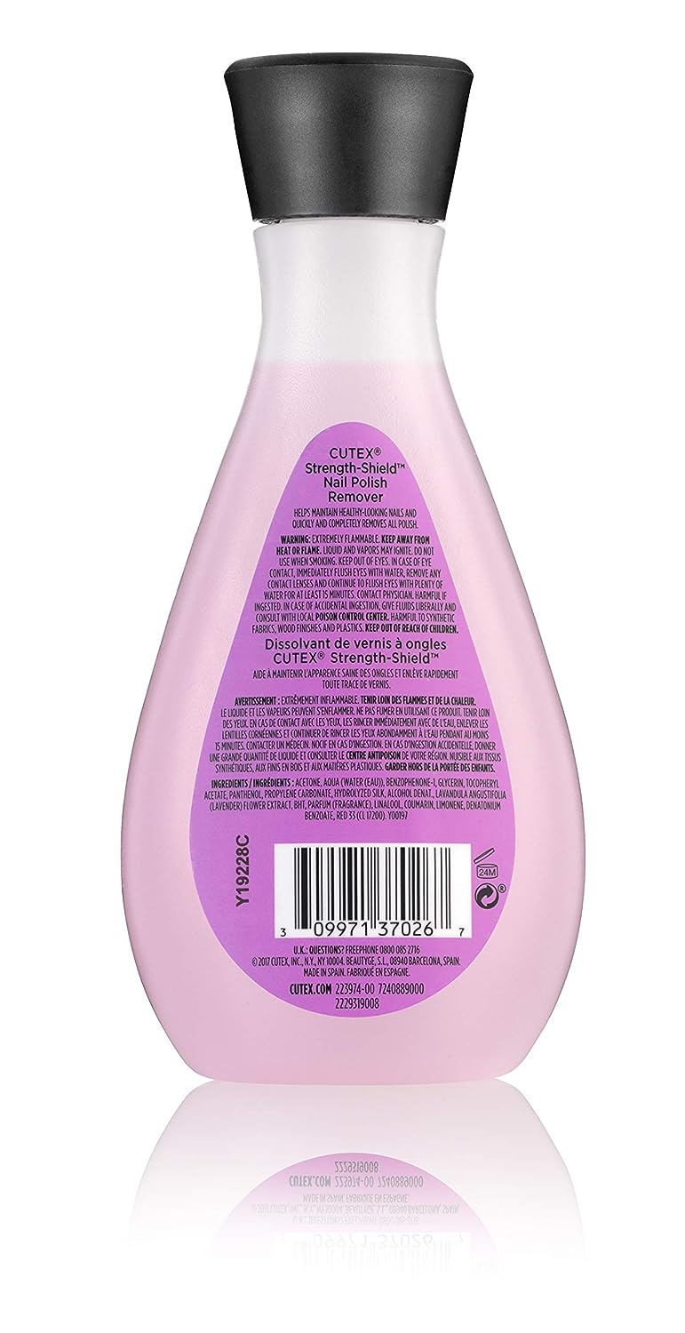 Cutex Nail Polish Remover, Strength Shield, Leaves Nails Looking Healthy, Contains Vitamins E, B5 &amp; Hydrolyzed Silk, 6.76 Fl Oz