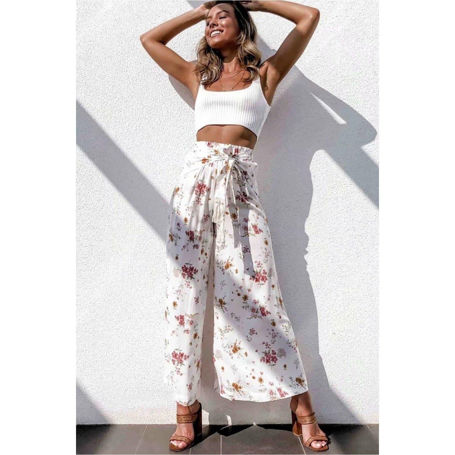 casual summer high waist trouser