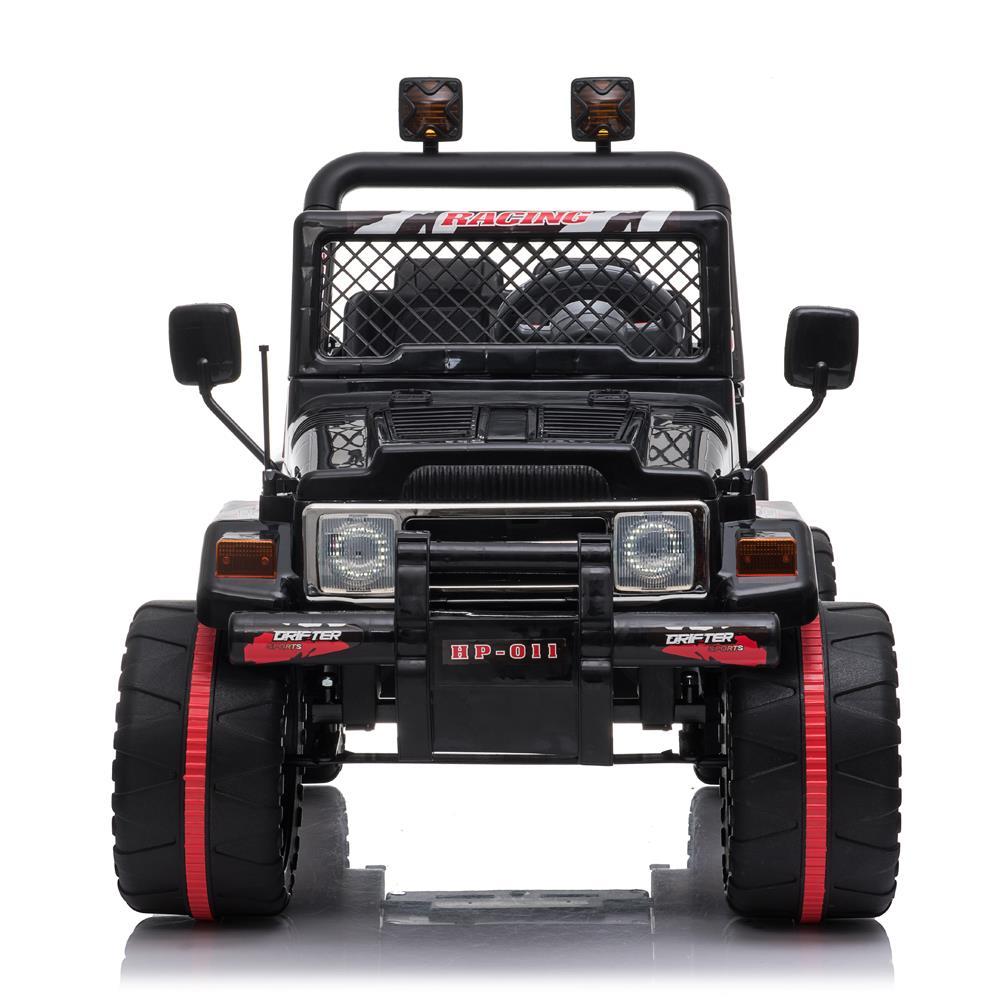 Zimtown Kids Ride On Car Small Double Drive Electric Car 12V Battery Motorized Vehicles Children's Best Toy Car Safe w/ Remote Control, 3 Speeds, Music, Seat Belts, LED Lights Black