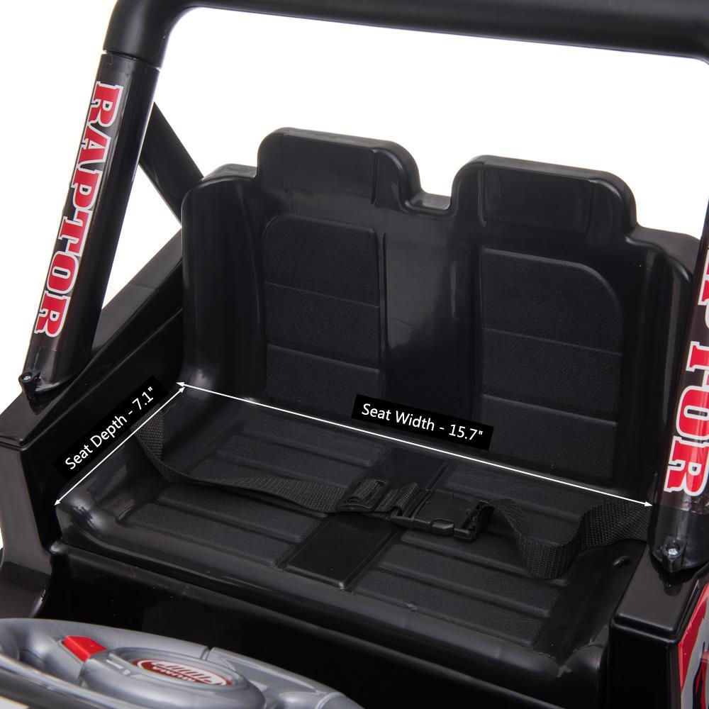 Zimtown Kids Ride On Car Small Double Drive Electric Car 12V Battery Motorized Vehicles Children's Best Toy Car Safe w/ Remote Control, 3 Speeds, Music, Seat Belts, LED Lights Black