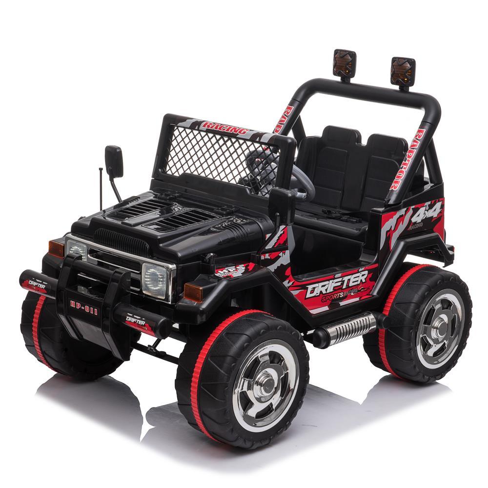 Zimtown Kids Ride On Car Small Double Drive Electric Car 12V Battery Motorized Vehicles Children's Best Toy Car Safe w/ Remote Control, 3 Speeds, Music, Seat Belts, LED Lights Black