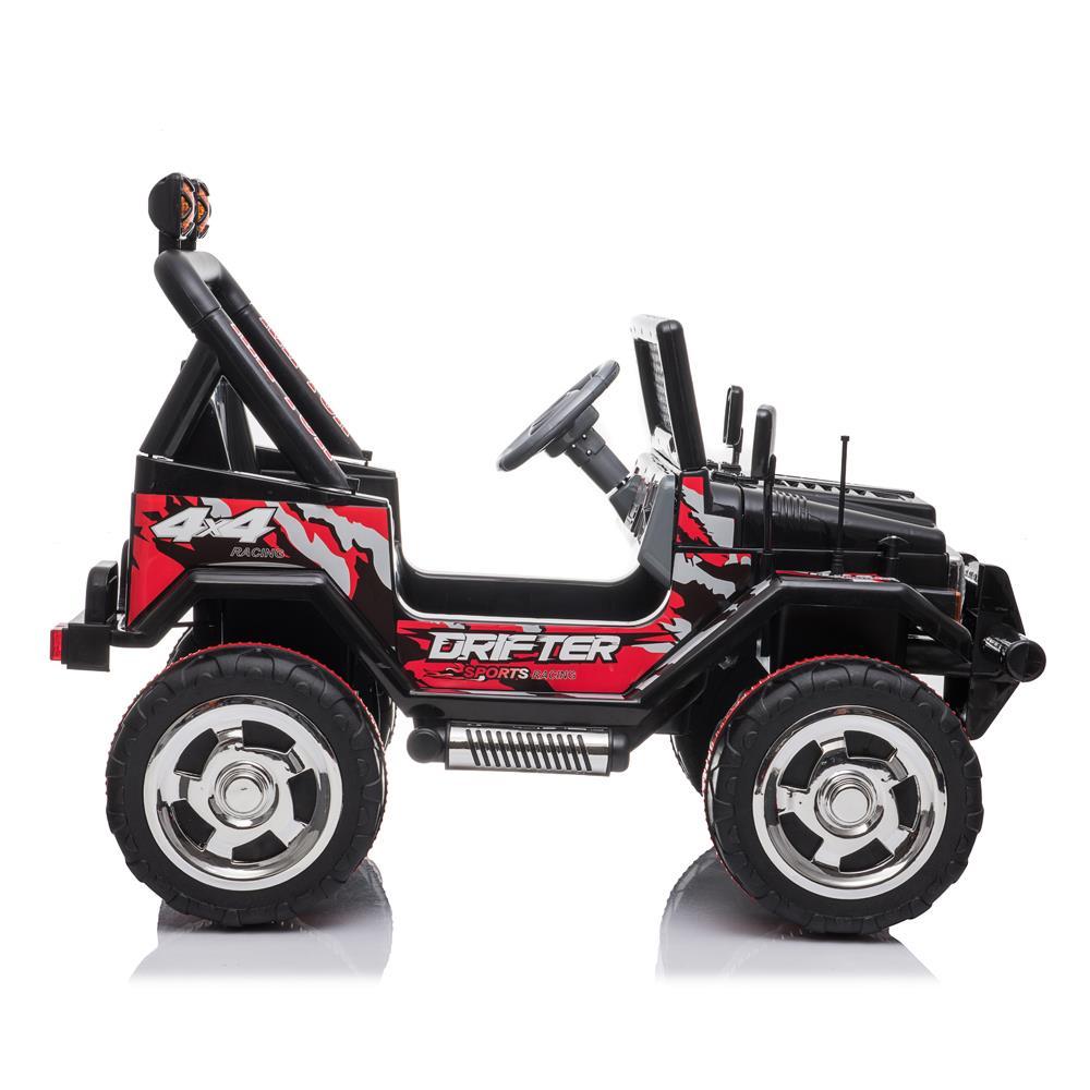Zimtown Kids Ride On Car Small Double Drive Electric Car 12V Battery Motorized Vehicles Children's Best Toy Car Safe w/ Remote Control, 3 Speeds, Music, Seat Belts, LED Lights Black
