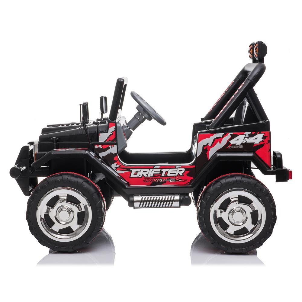 Zimtown Kids Ride On Car Small Double Drive Electric Car 12V Battery Motorized Vehicles Children's Best Toy Car Safe w/ Remote Control, 3 Speeds, Music, Seat Belts, LED Lights Black