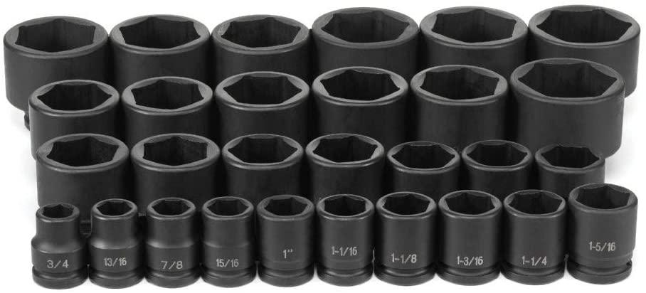 Grey Pneumatic (8029 3/4" Drive 29-Piece Fractional  Socket Set 3/4-2-1/2"