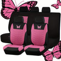 Upgrade Your Car Interior with a Universal Butterfly Pattern Tire Shape Auto Seat Cover Set - Airbag Safe &amp; Perfect for Trucks, Vans &amp; SUVs!