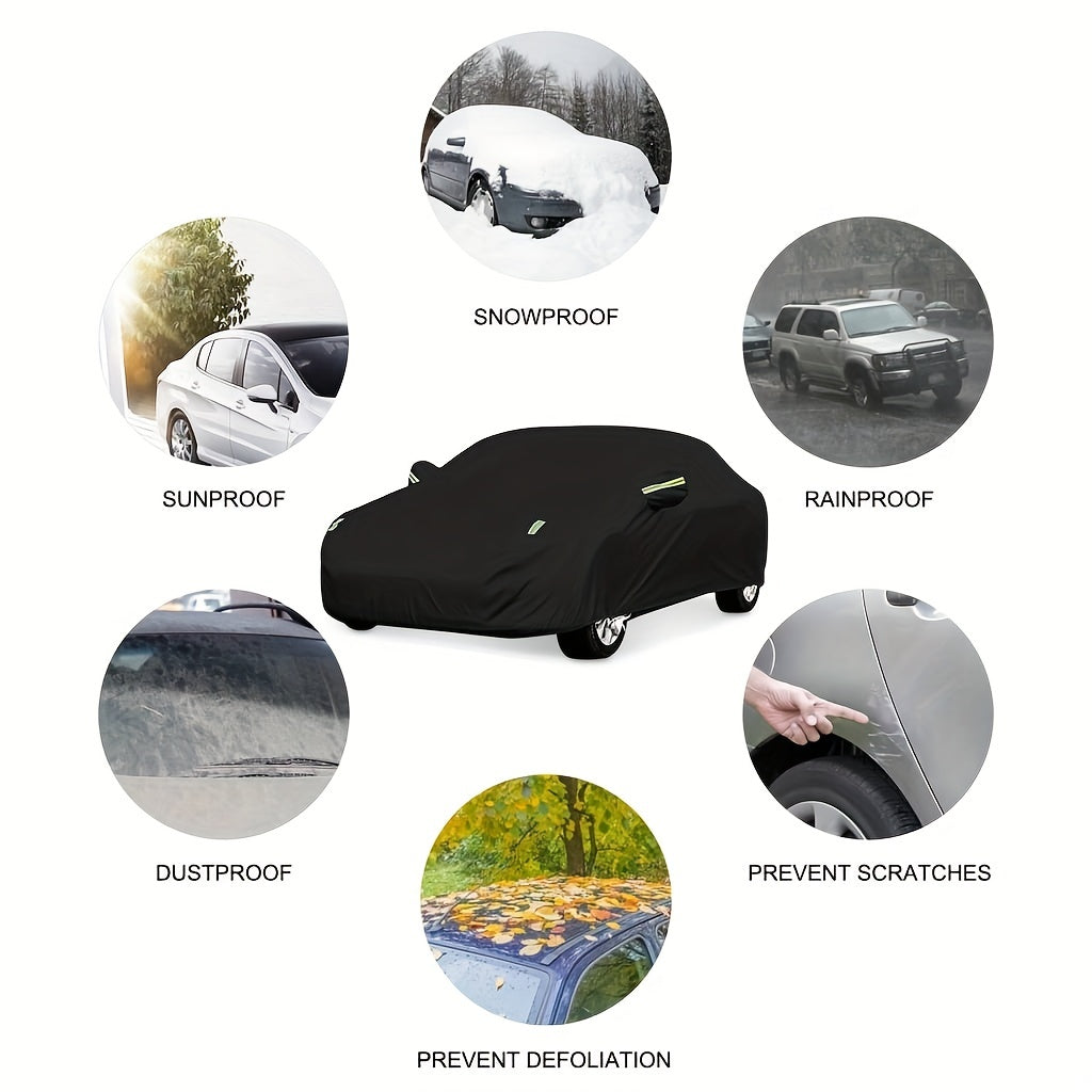 Premium 190T Car Cover: Durable, Waterproof, Sunscreen &amp; Anti-Scratch Protection!