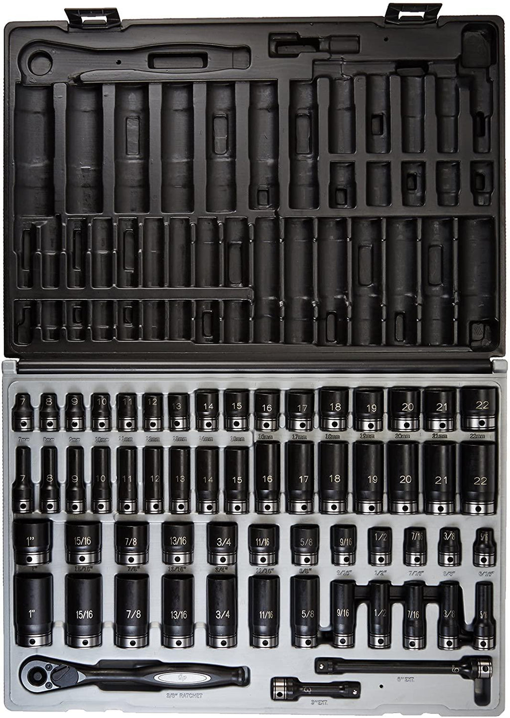 Grey Pneumatic (81659CRD) 3/8" Drive 59-Piece 6-Point Fractional and Metric Duo-Socket Set