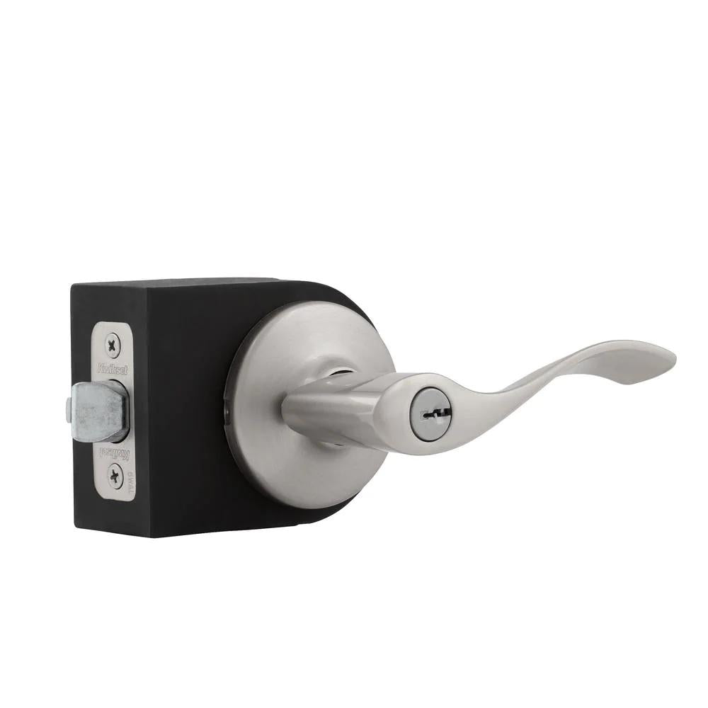 Balboa Satin Nickel Keyed Entry Door Lever with Microban Antimicrobial Technology