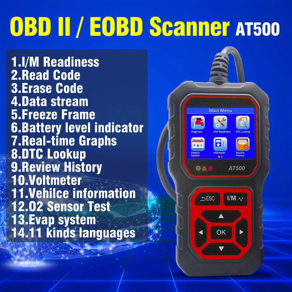 Car Code Reader, OBD2 Car Code Scanner VoltaTester Engine Fault Code Scanner CranAnd Charging Tester Diagnostic Tool For OBDII Protocol Cars