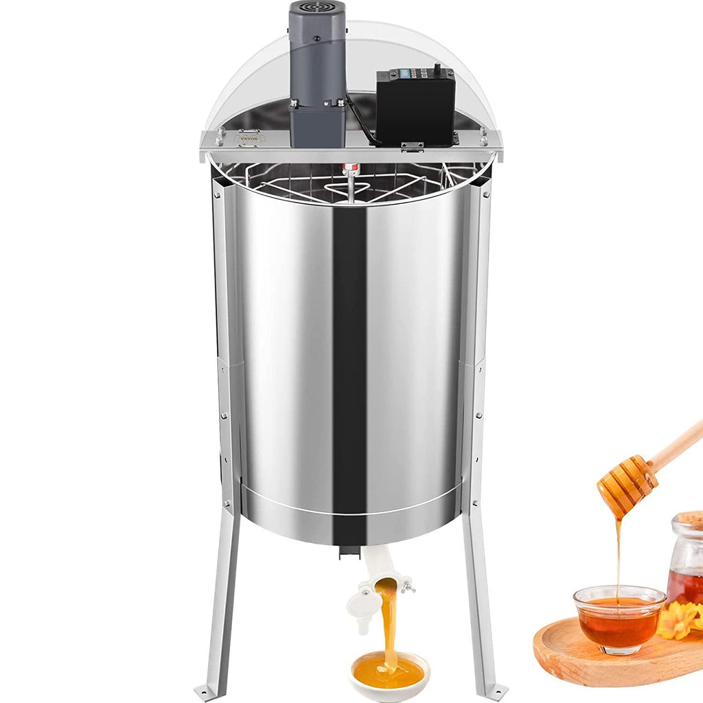 Electric Honey Extractor, 4 or 8 Frame Beekeeping Extractor, Food-Grade  Steel Honeycomb Drum Spinner, Apiary CentrifuEquipment with Height Adjustable Stand and Transparent Lid