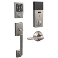 Century Satin Nickel Connect Smart Lock with Alarm and Latitude Lever Handleset