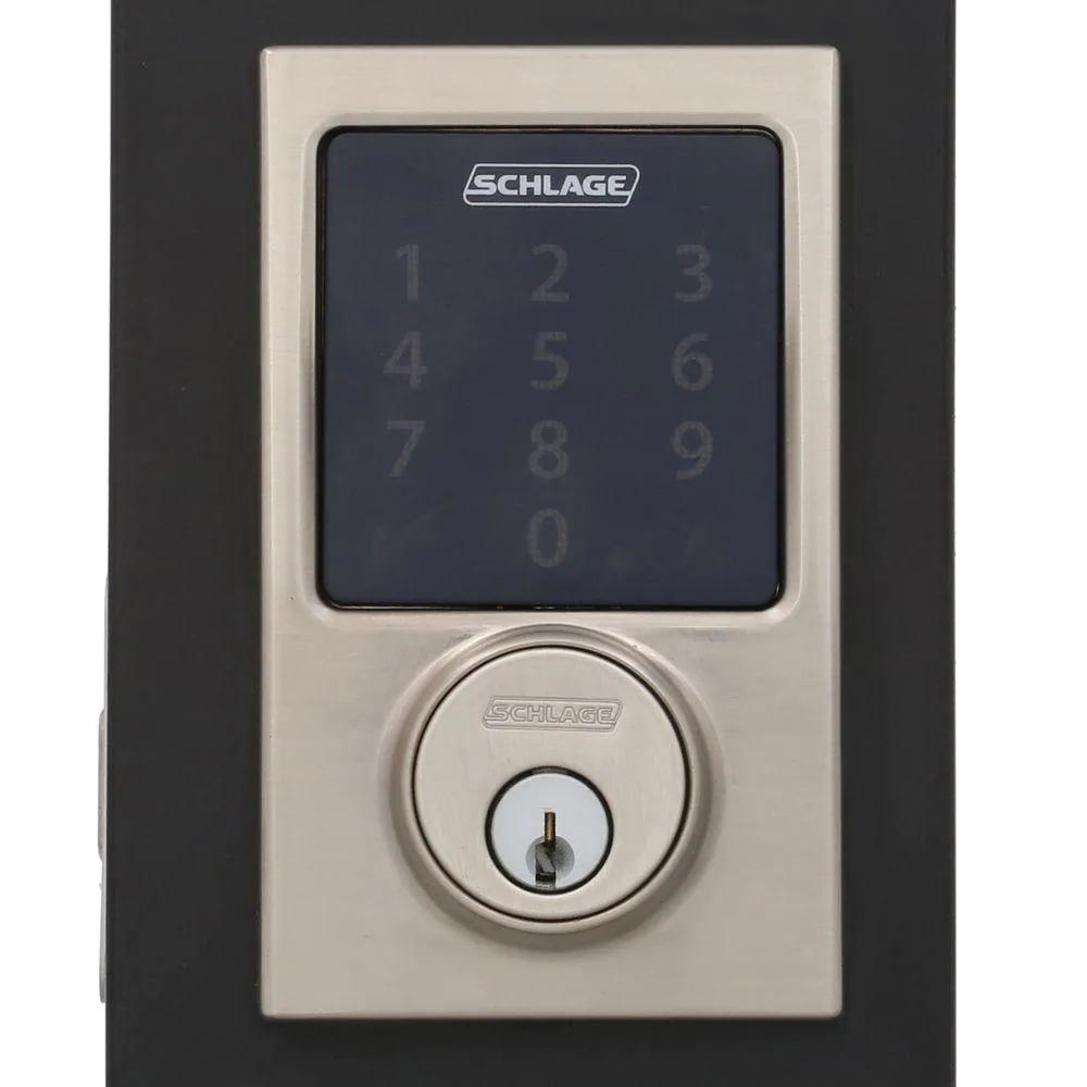 Century Satin Nickel Connect Smart Lock with Alarm and Latitude Lever Handleset