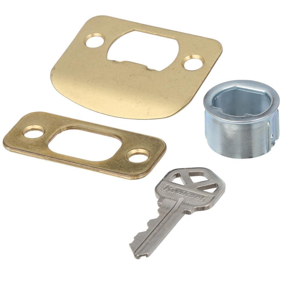Tylo Polished Brass Entry Door Knob and Double Cylinder Deadbolt Combo Pack with Microban Antimicrobial Technology