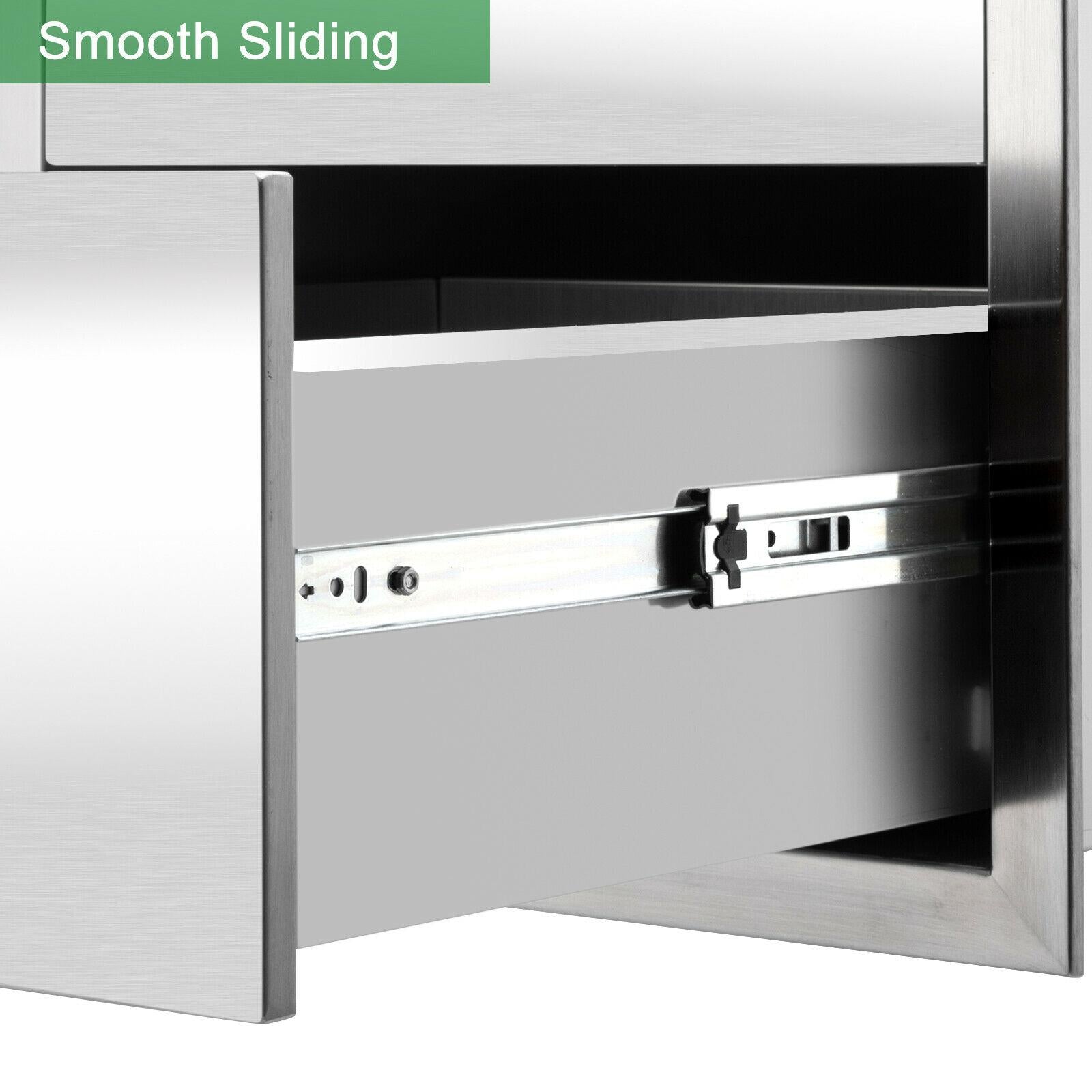 Steel 3-Layer Flush Mount StoraDrawers for BBQ Patio Grill Station