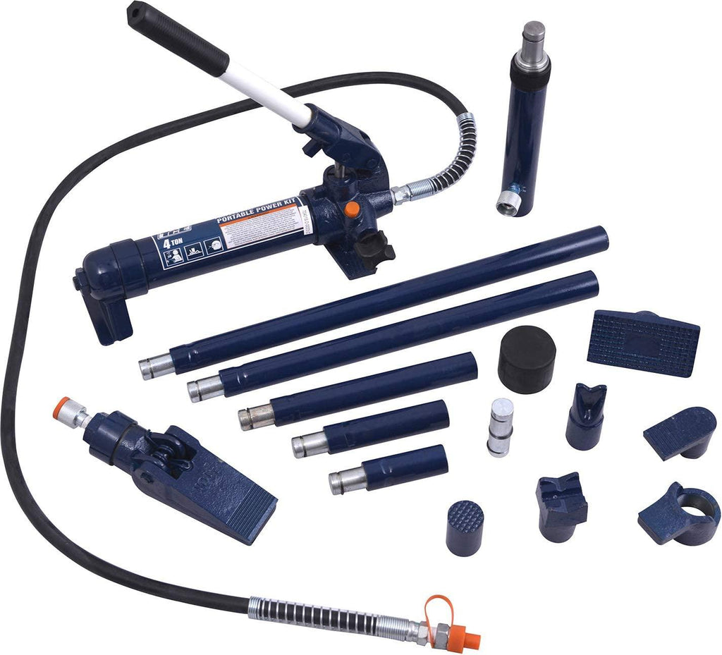 TCE TCE70401 Torin Portable Hydraulic Ram: Auto Body Frame Repair Kit with Blow Mold Carrying StoraCase, 4 Ton (8,000 lb) Capacity, Blue