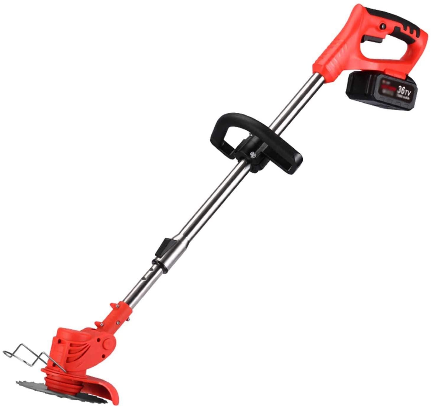 SuoANI Cordless Lawn Mower Adjustable Grass Trimmer Edger Handheld Mini-Mower with 3 Cutter Heads Electric Lawn Mower for Garden, Yard and Farm