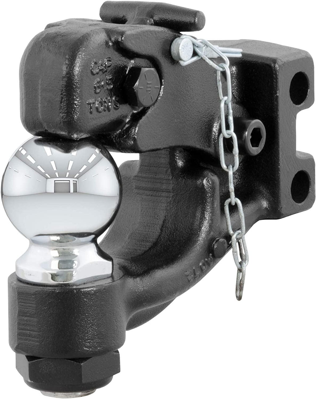 CURT 45920 Channel Mount Pintle Attachment with 2-5/16-Inch Ball, 13,000 lbs, Shank Required , Black