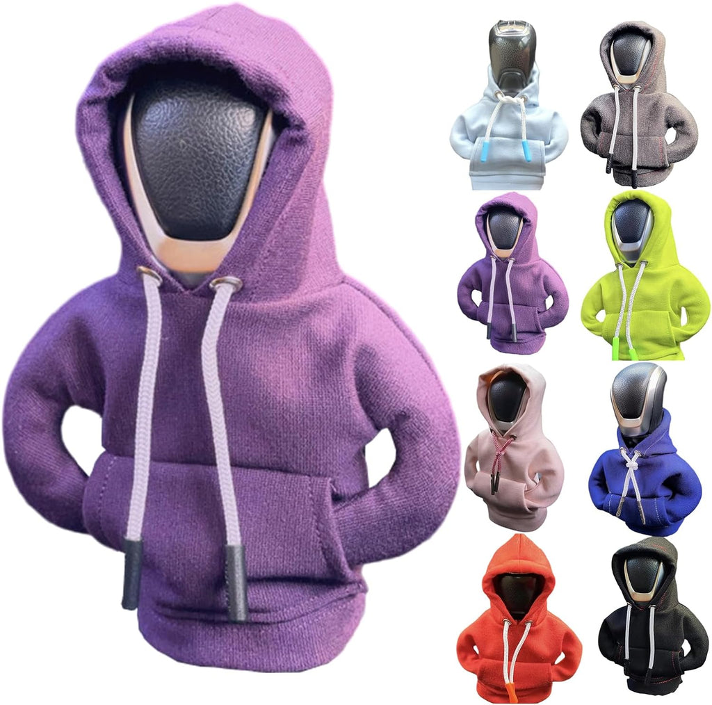 Car Shift Knob Hoodie, Funny Gear Shift Knob Shirt Sweater, Winter Warm Shift Knob Cover Sweater Shirt, Automotive Interior Novelty Accessories Decorations, Universal Fit Knob Cover Gift (Purple)