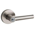 Milan Satin Nickel Round Keyed Entry Door Lever featuring SmartKey Security
