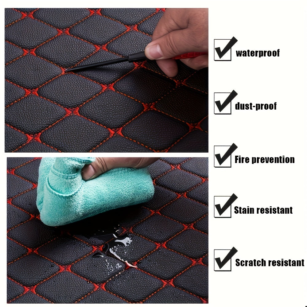 5pcs Waterproof Leather Car Floor Mats - Universal Full Set Auto Rugs For Interior Accessories