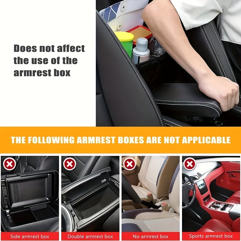 Car Purse Handbag Holder Between Seats, Leather Car Seat Back Organizer With 3 Pockets, LarCapacity StoraBag