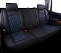 Aierxuan Back Seat Covers Compatible with Chevy Silverado GMC Sierra Pickup Custom Fit 2007-2024 1500 2500HD 3500HD Crew Double Extended Cab Waterproof Leather Split Bench (Rear Seat/Blue)