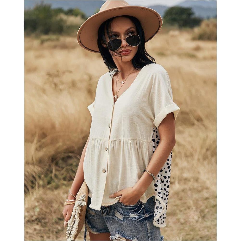 leopard v neck top