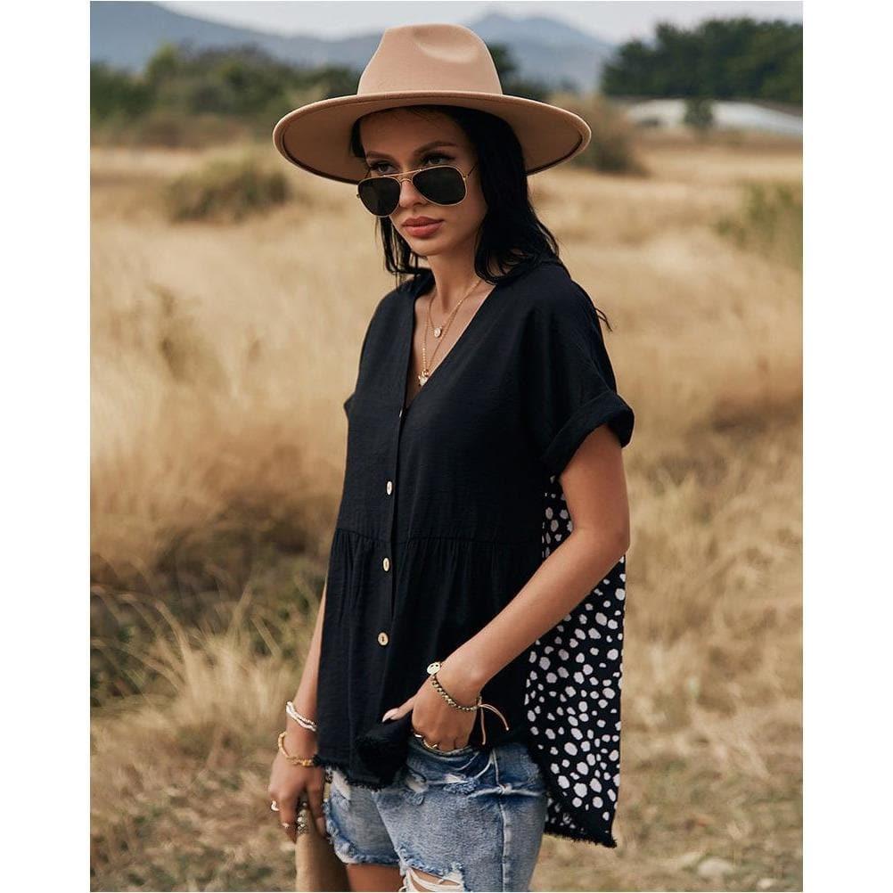 leopard v neck top