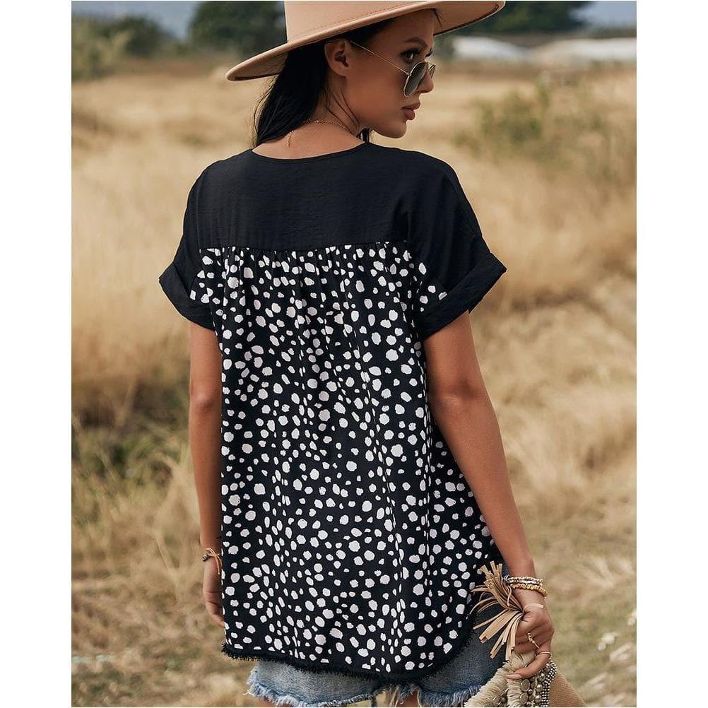 leopard v neck top