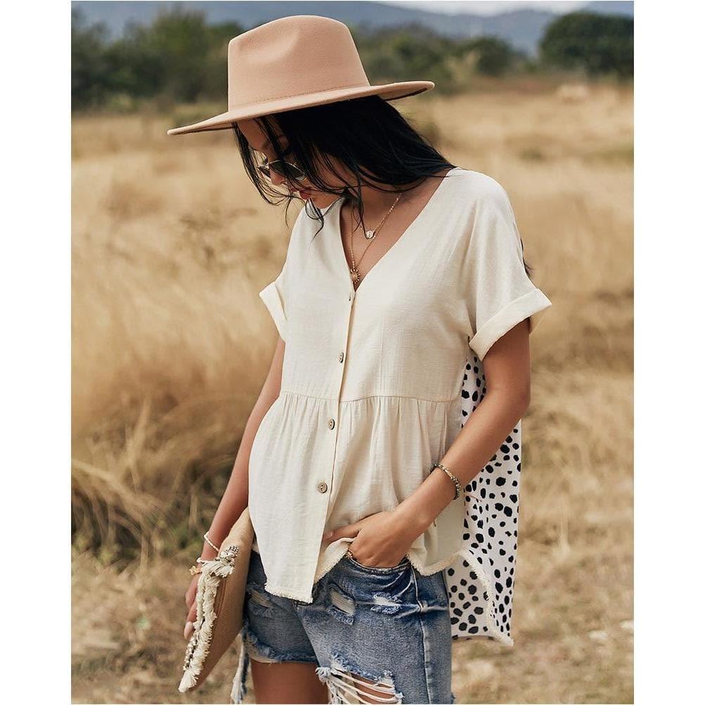 leopard v neck top