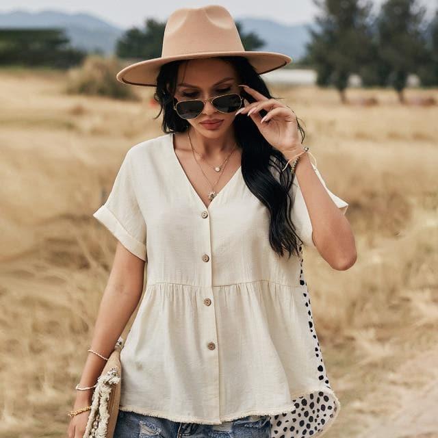 leopard v neck top