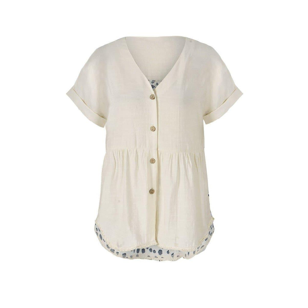leopard v neck top