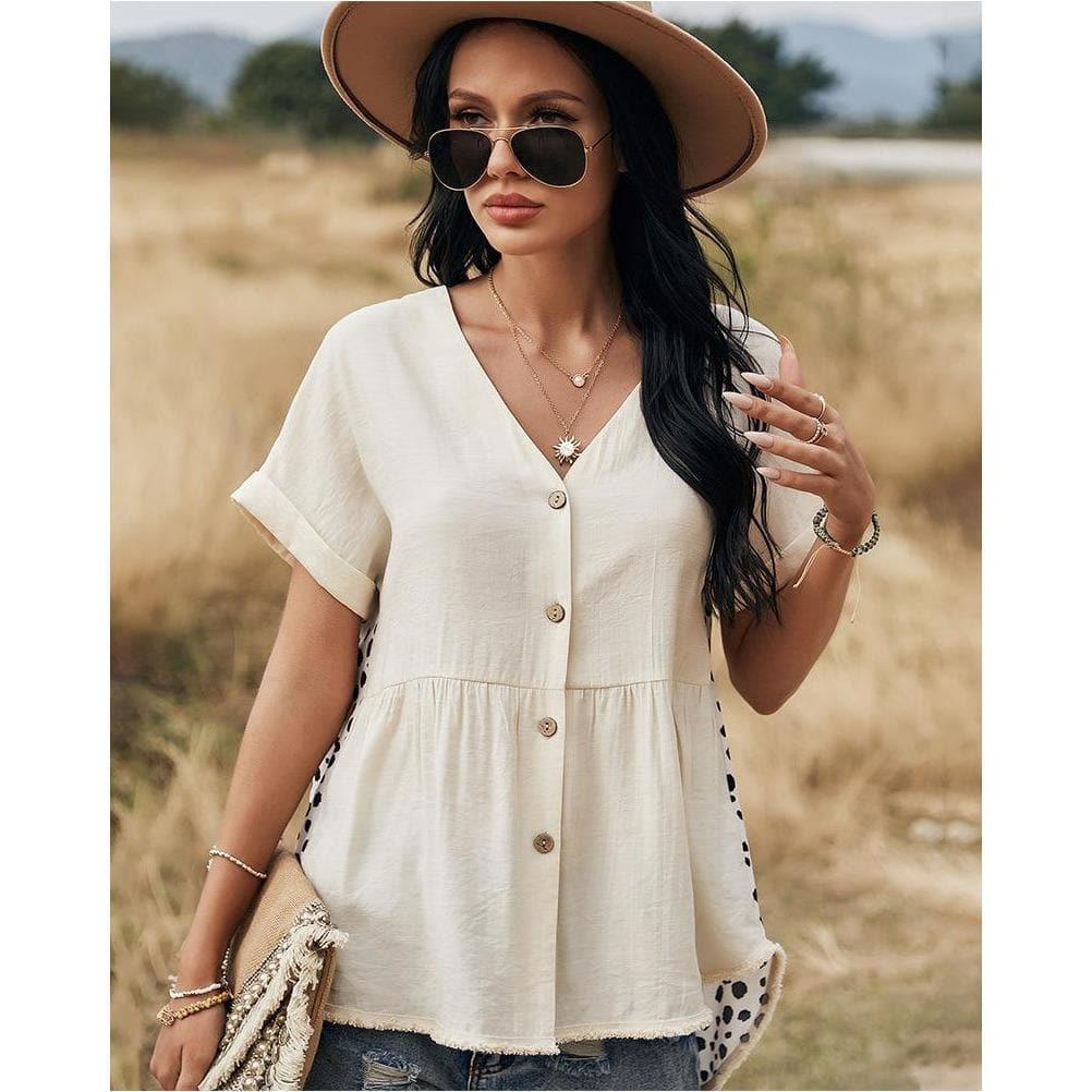 leopard v neck top