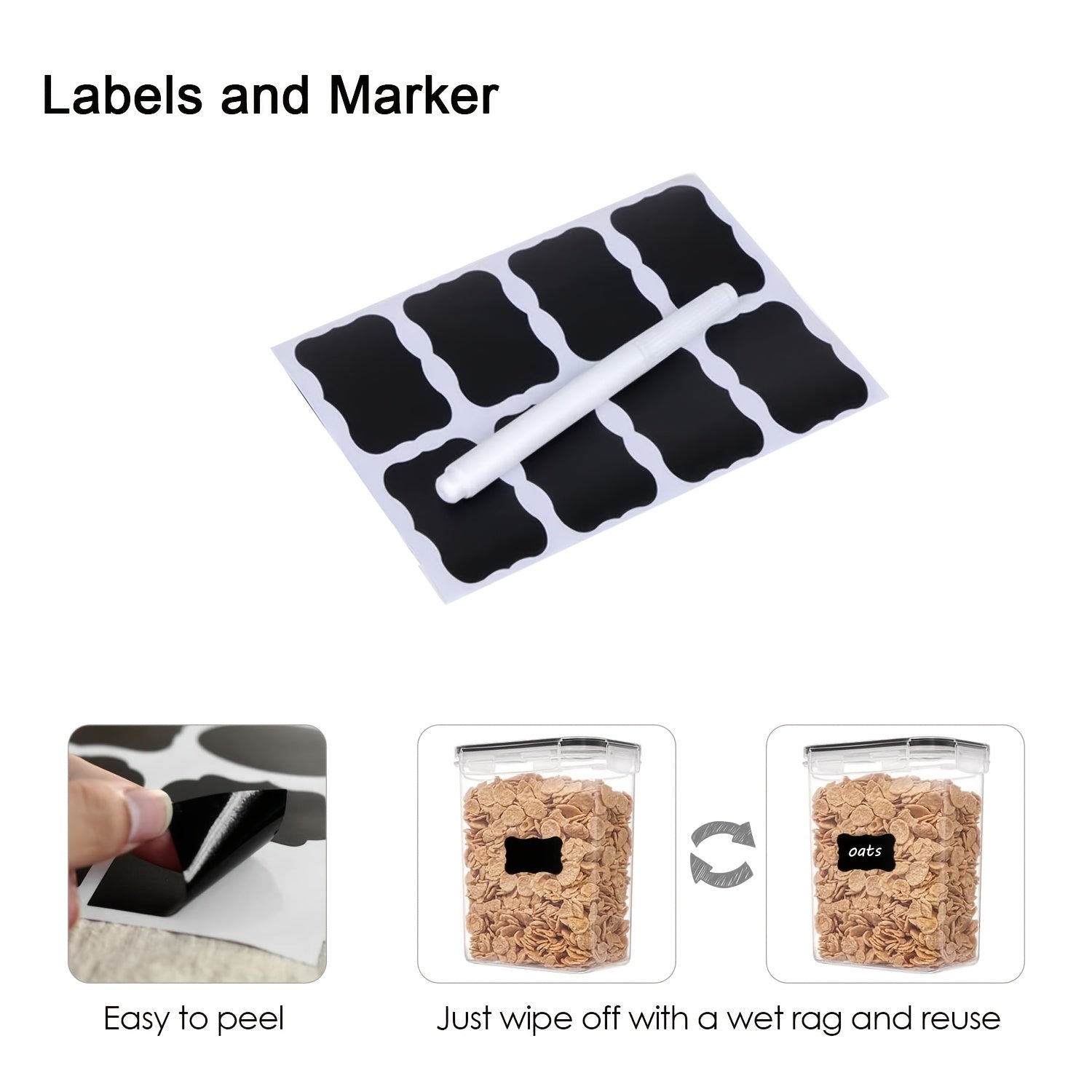 24pcs Airtight Food StoraContainers Set With Lids, BPA Plastic Dry Food Canisters For Kitchen Pantry Organization And Storage, Include Labels