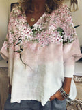 Women's Casual Flower Print Long-sleeved Blouse