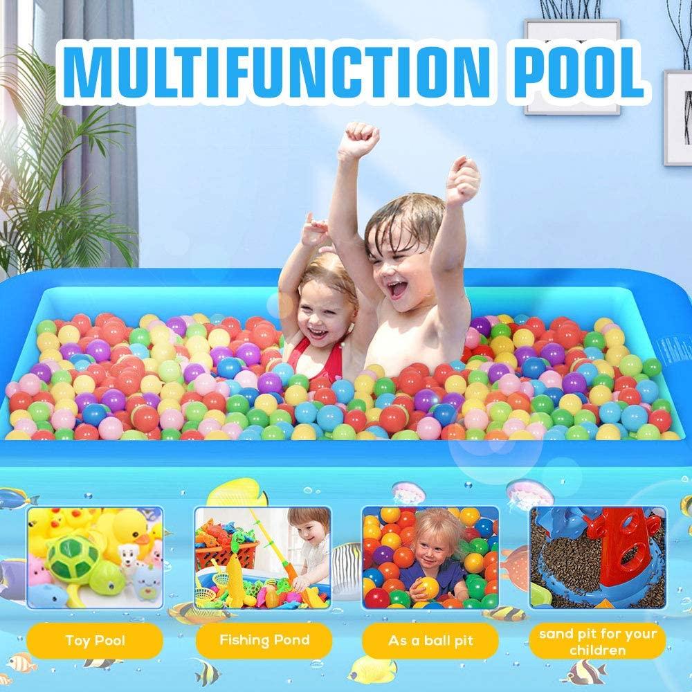 Luxby Inflatable Pool, Kiddie Pool Inflatable, Blow-up Pool, Swimming Pools for Kids and Adults, Family, Toddler Kids, Garden, Outdoor, Backyard, Indoor, 71" 55" 24"
